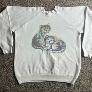 Cozy White Cat Sweatshirt